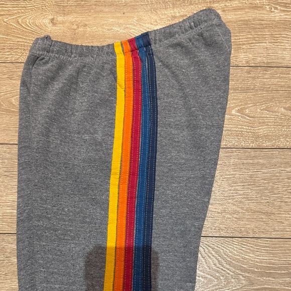 NWOT Aviator Nation 5 Stripe Heather Gray Joggers - Picture 5 of 5